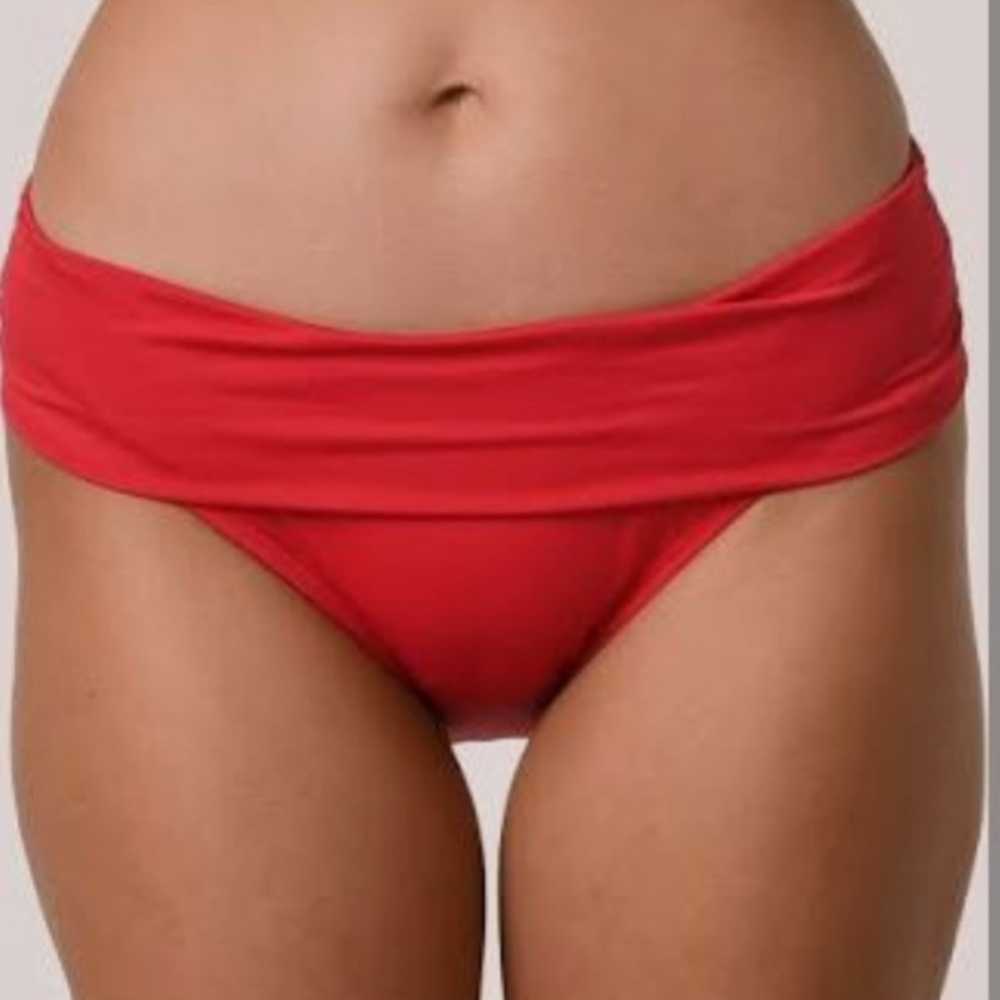 NWT Jantzen Foldover Hipster Swimsuit Bottoms RED